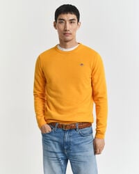 superfine lambswool crew neck sweater - yellow lichen