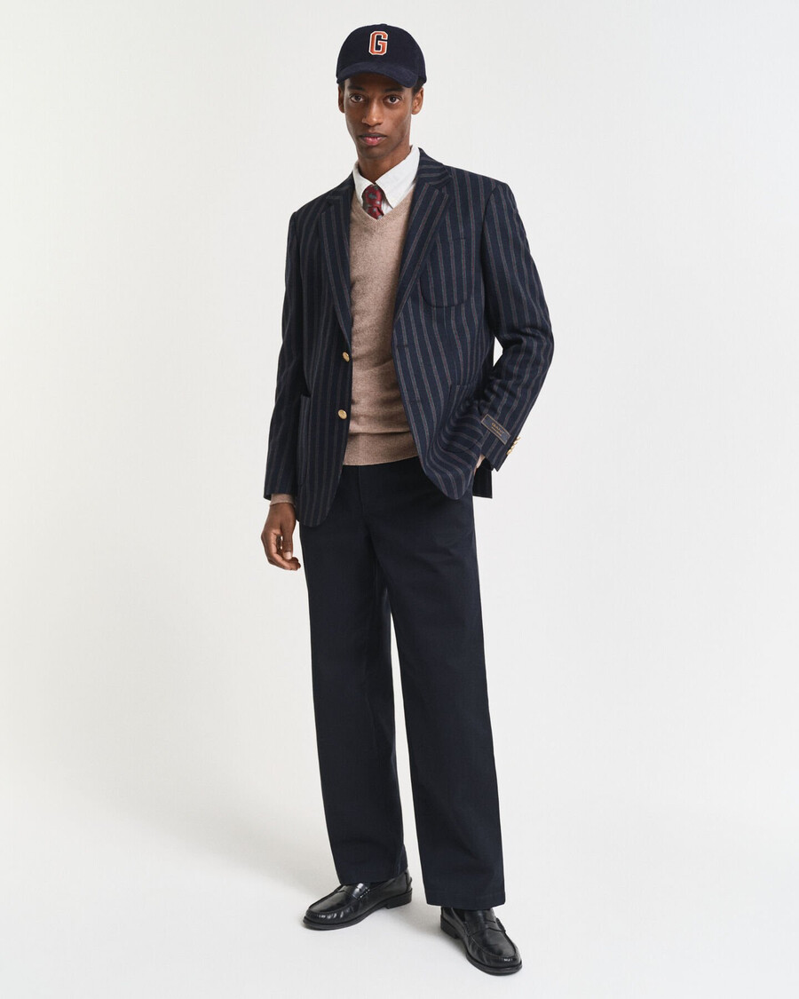 superfine lambswool vneck sweater - dk sand melange