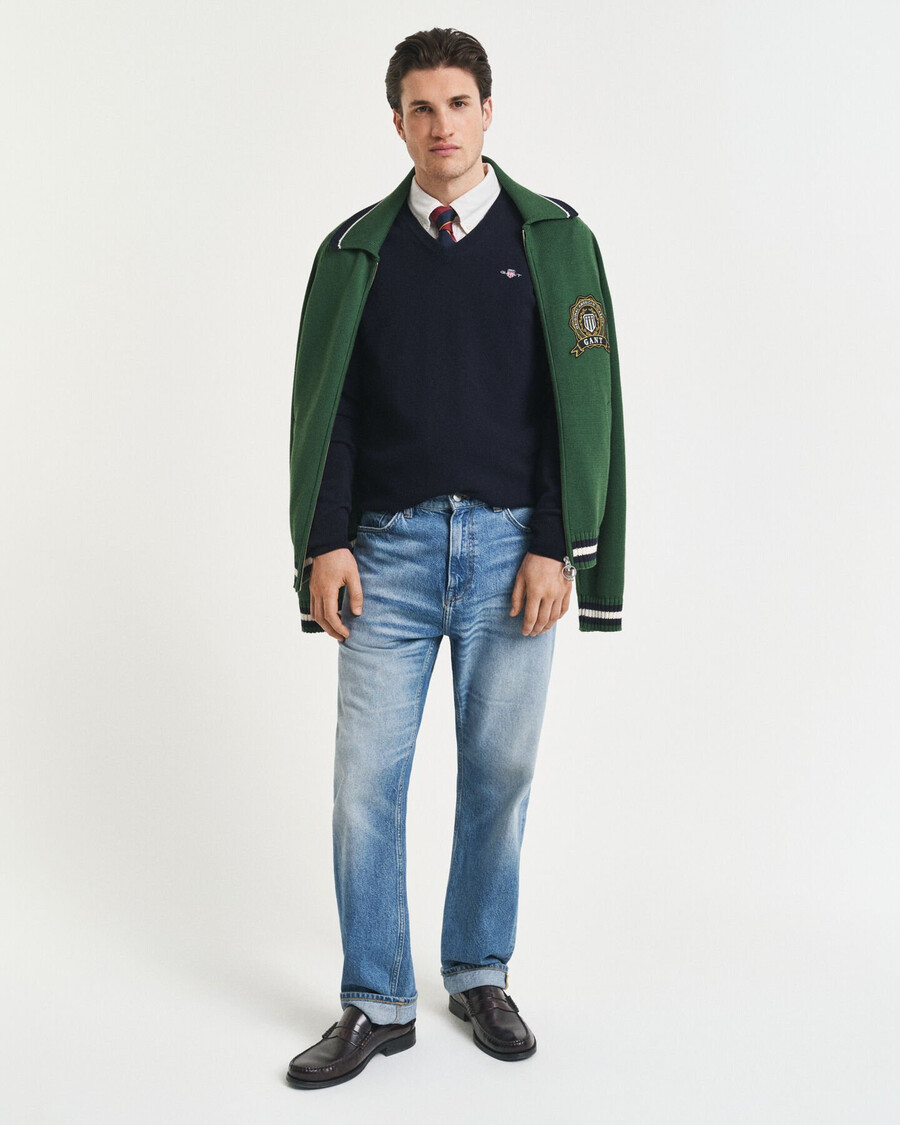 superfine lambswool vneck sweater - marine