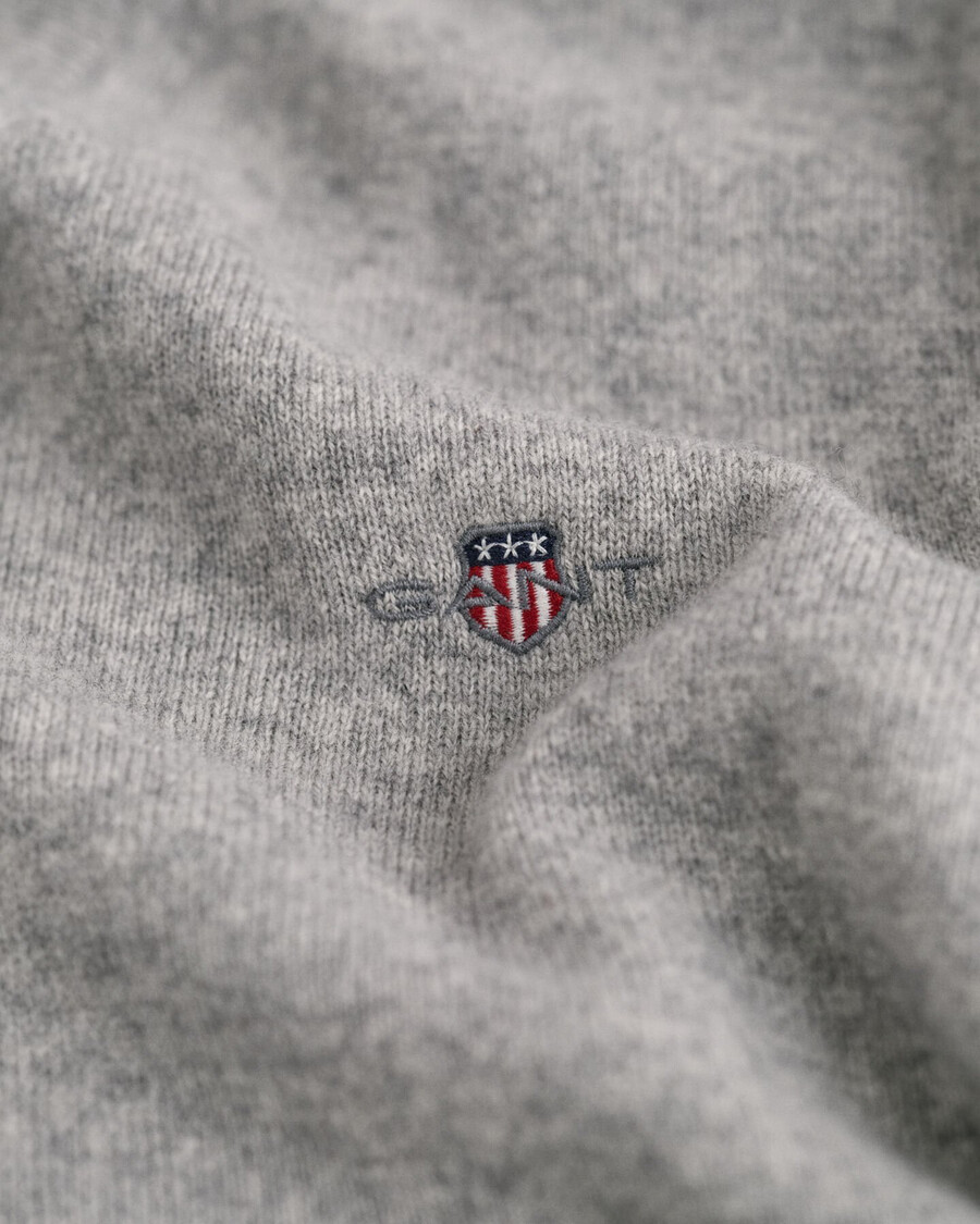 superfine lambswool vneck sweater - grey melange