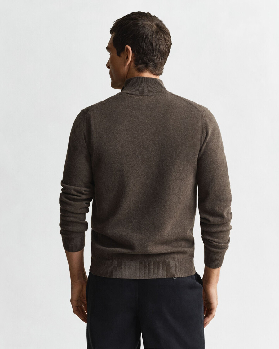 superfine lambswool halfzip sweater - seawood melange