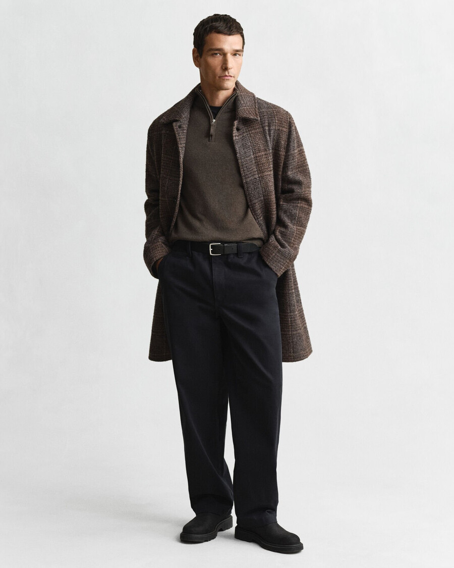 superfine lambswool halfzip sweater - seawood melange
