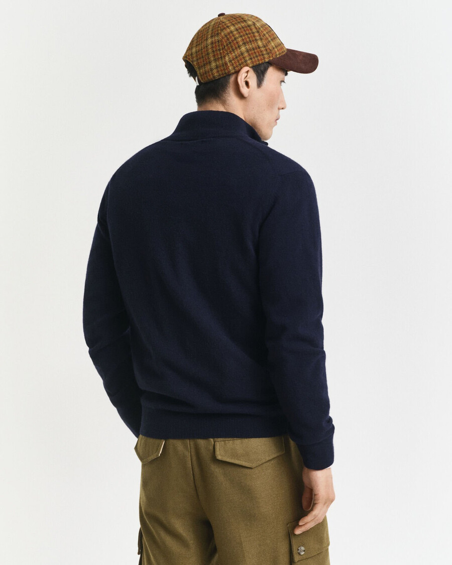superfine lambswool halfzip sweater - marine