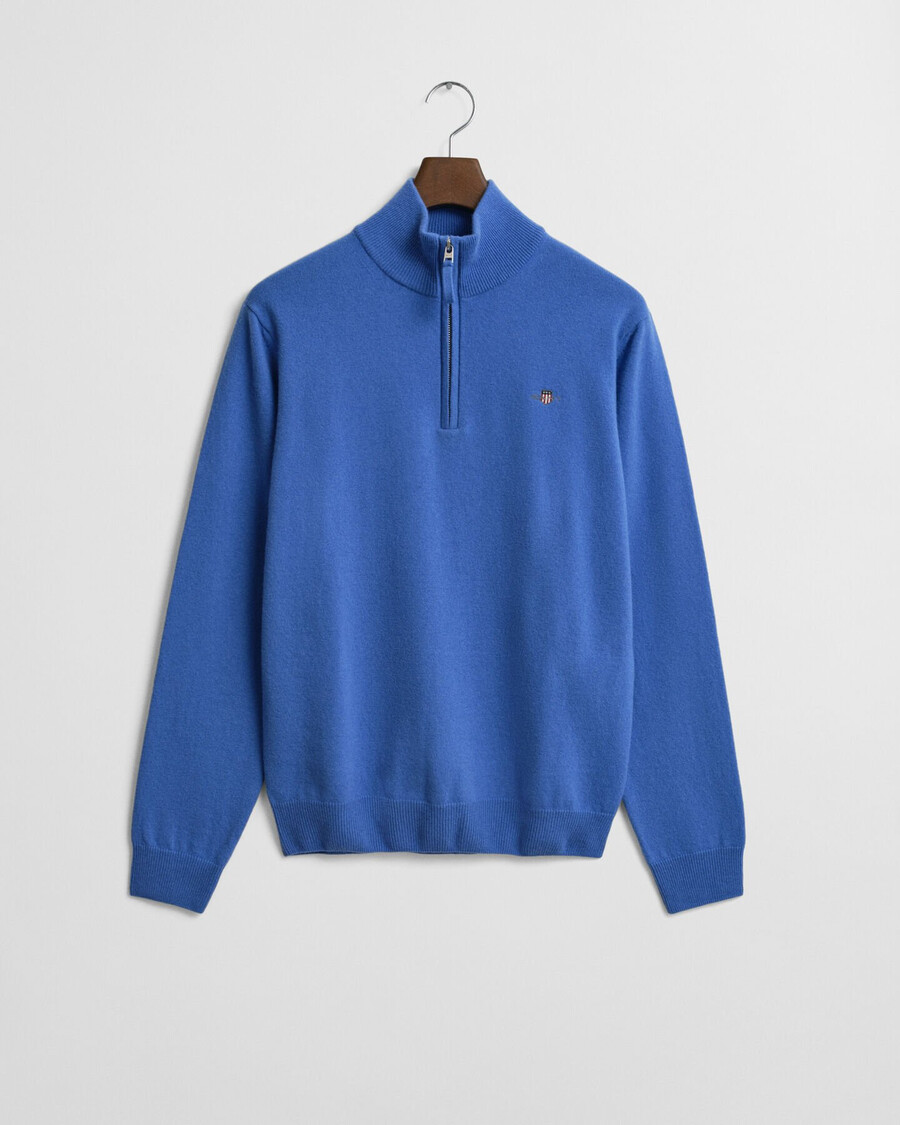 superfine lambswool halfzip sweater - perfect blue