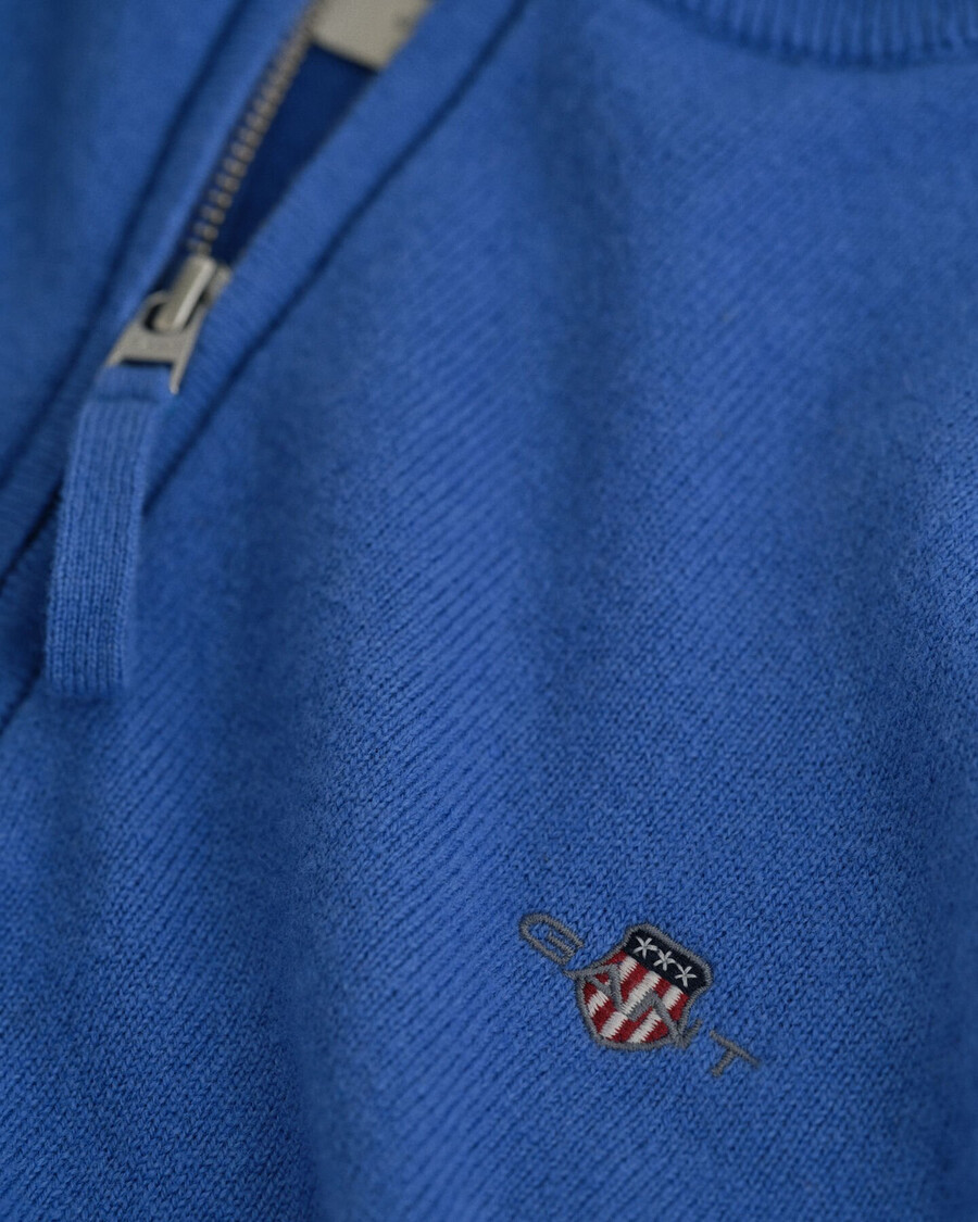 superfine lambswool halfzip sweater - perfect blue