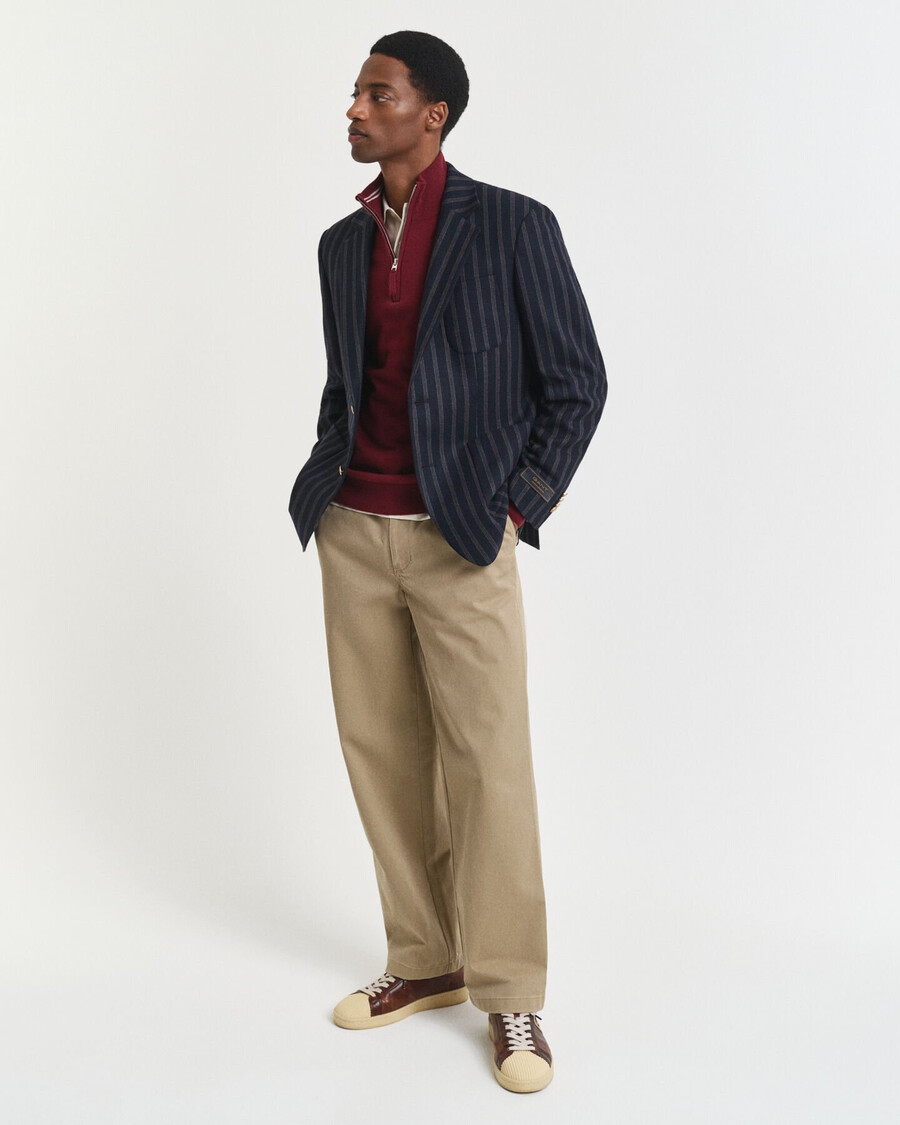 superfine lambswool halfzip sweater - plumped red