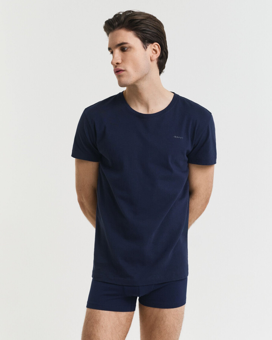 2pack crew neck tshirts - navy white