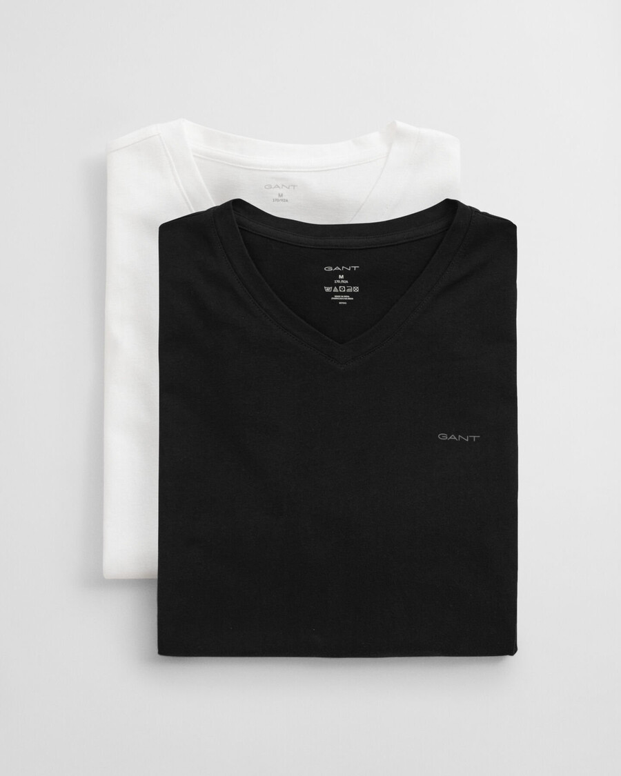 2pack vneck tshirts - black white