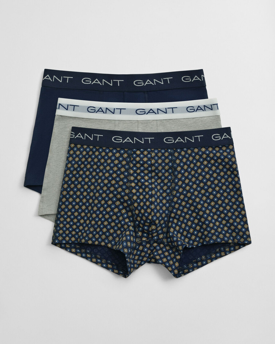 3pack geometric print trunks - marine
