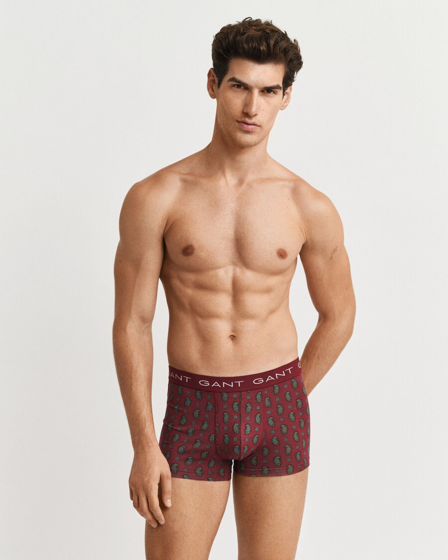 3pack paisley print trunks gift box - plumped red