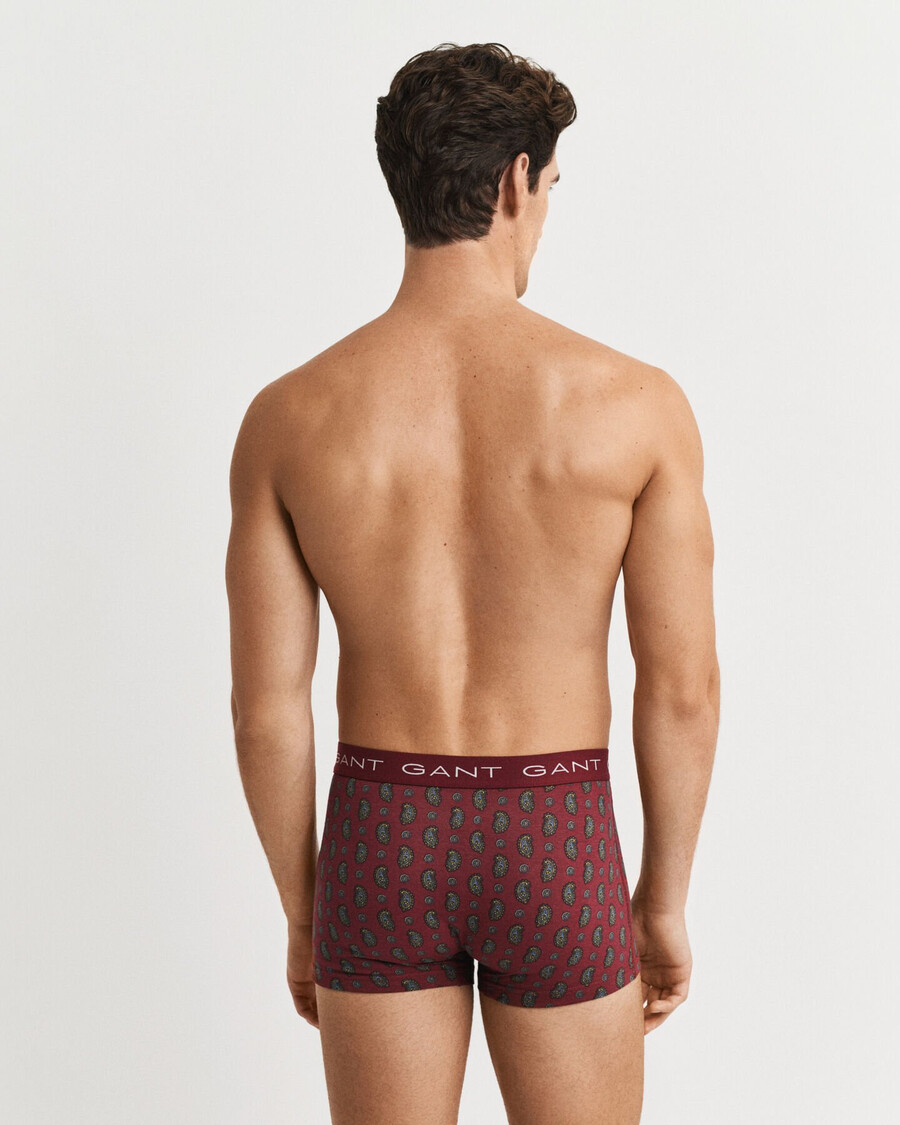 3pack paisley print trunks gift box - plumped red