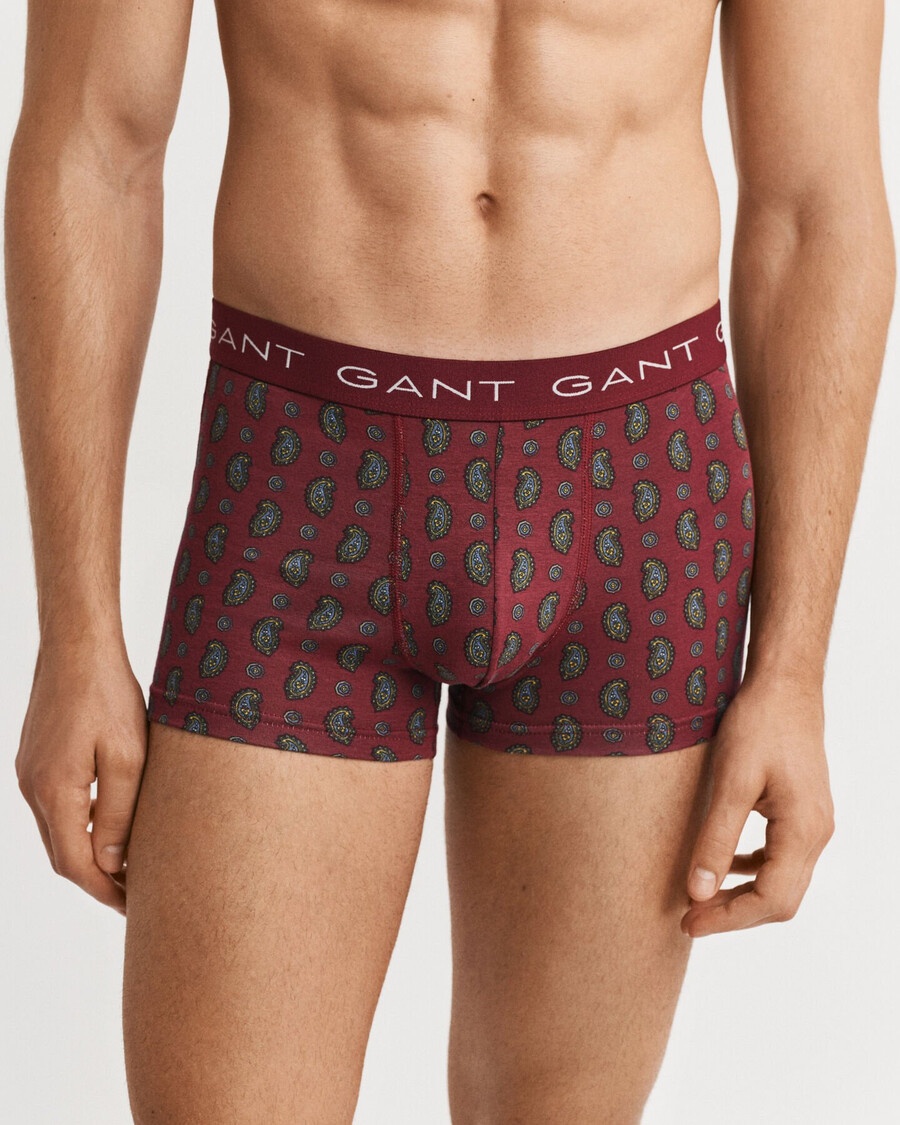 3pack paisley print trunks gift box - plumped red