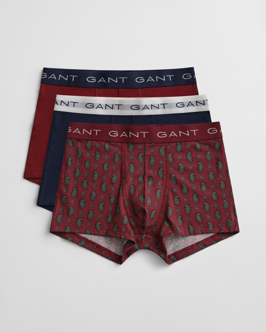 3pack paisley print trunks gift box - plumped red