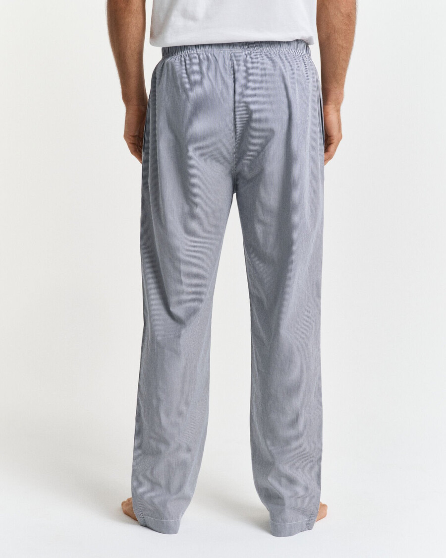 striped poplin pajama pants - persian blue