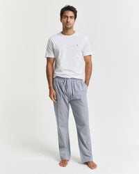 striped poplin pajama pants - persian blue