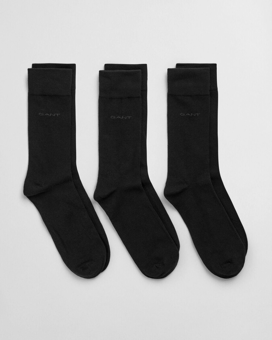 3pack soft cotton socks - black