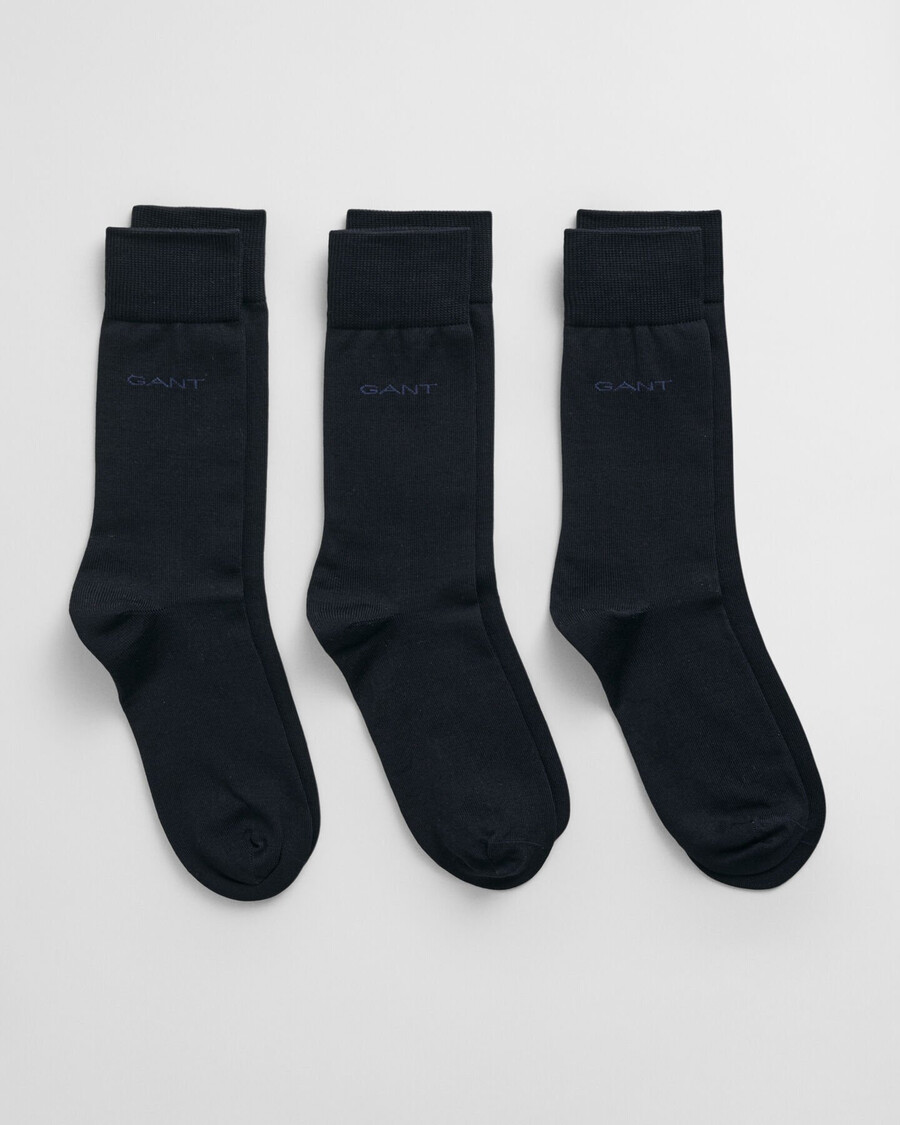 3pack mercerized cotton socks - marine