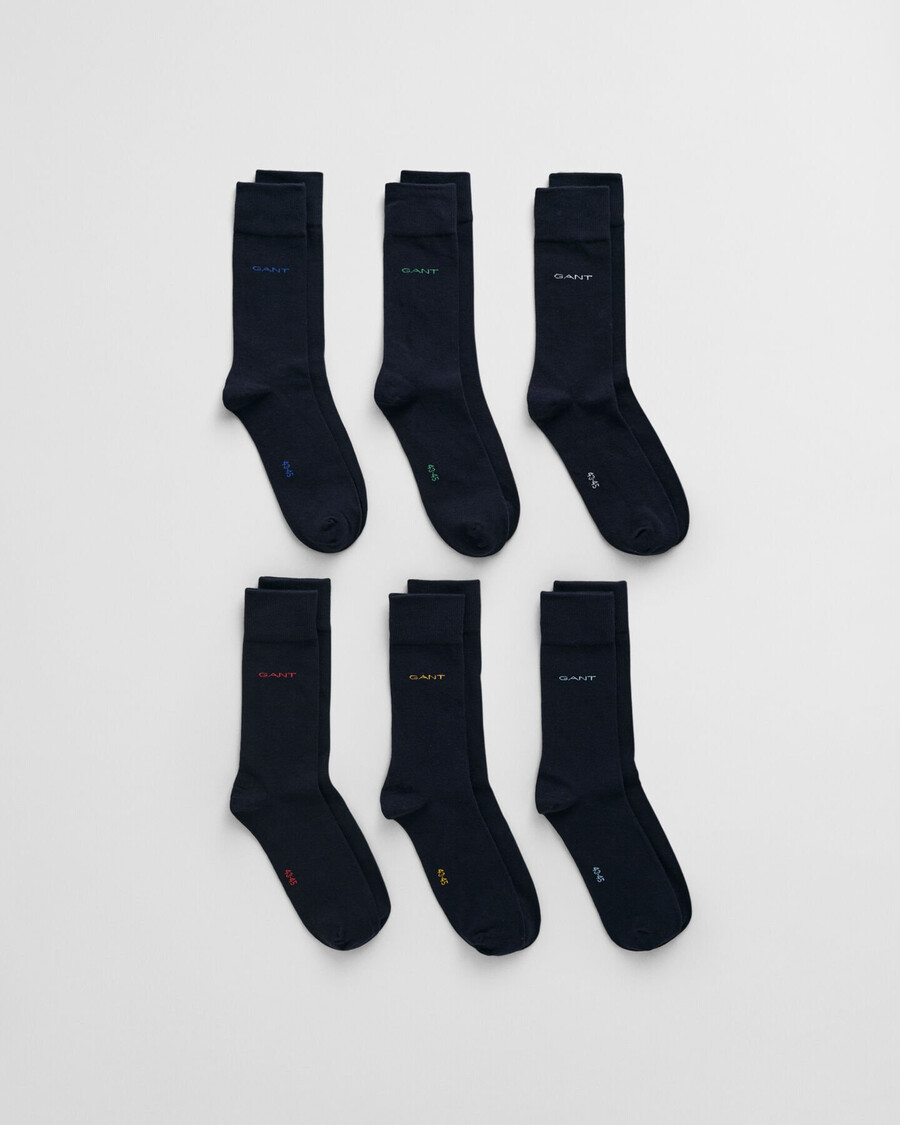 6pack soft cotton socks - marine