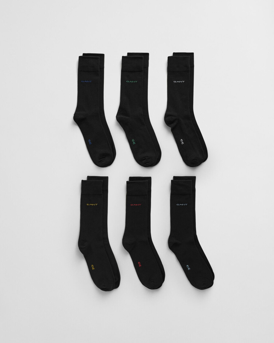 6pack soft cotton socks - black