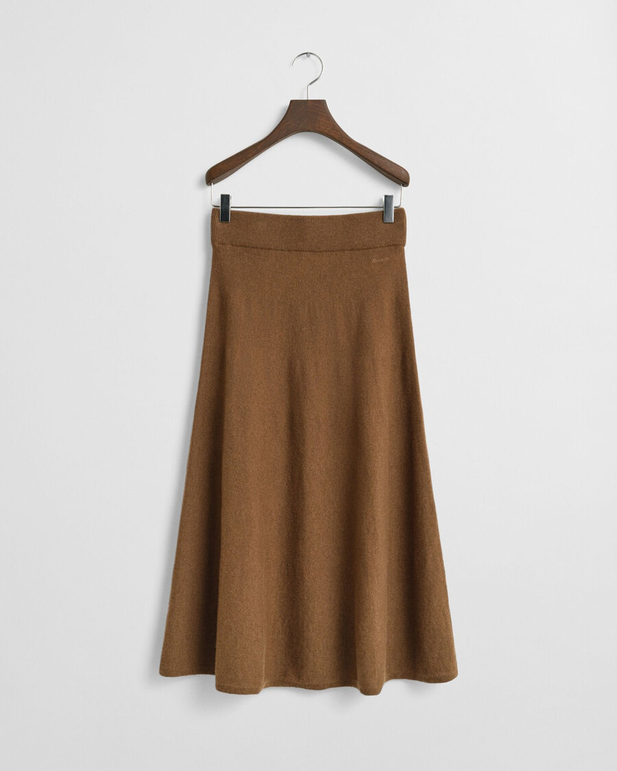 superfine lambswool skirt - warm khaki