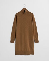 knitted superfine lambswool dress - warm khaki