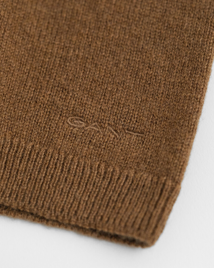 superfine lambswool short sleeve crew neck sweater - warm khaki