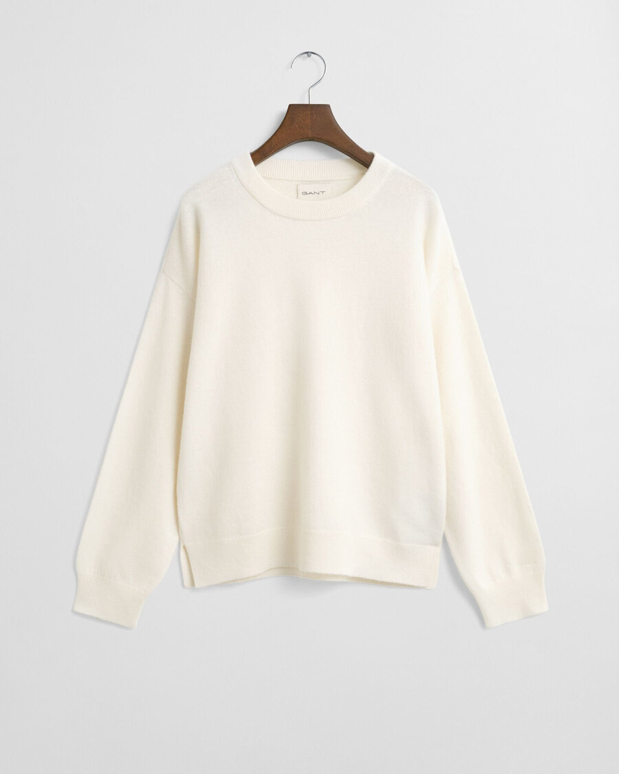 superfine lambswool crew neck sweater - cream