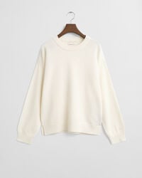superfine lambswool crew neck sweater - cream