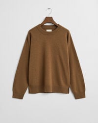 superfine lambswool crew neck sweater - warm khaki