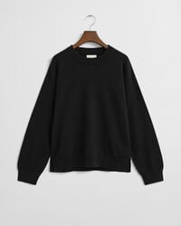 superfine lambswool crew neck sweater - black