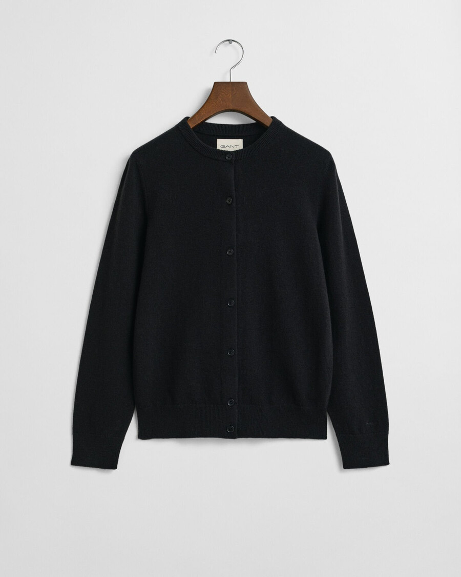 superfine lambswool cardigan - black