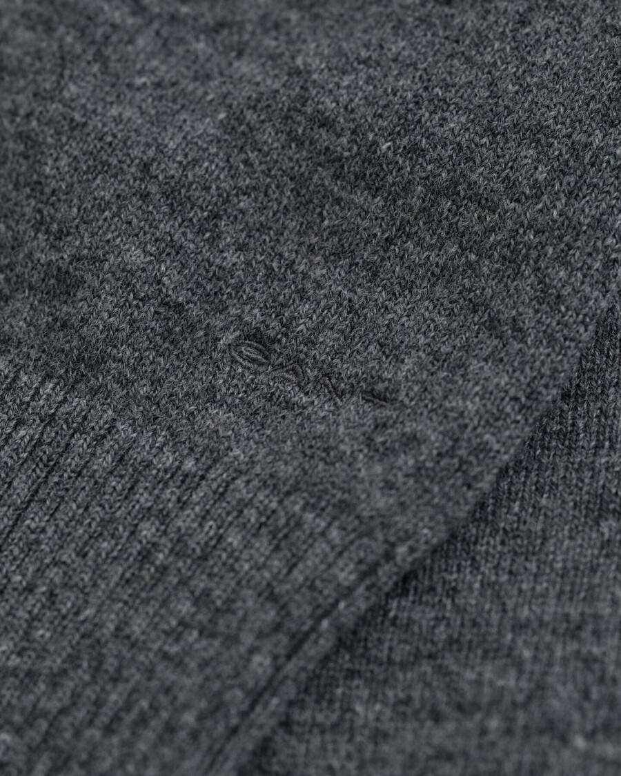 superfine lambswool turtleneck sweater - charcoal melange