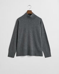 superfine lambswool turtleneck sweater - charcoal melange