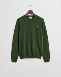 superfine lambswool crew neck sweater - moss green