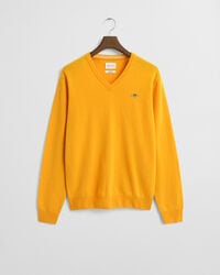 superfine lambswool vneck sweater - yellow lichen