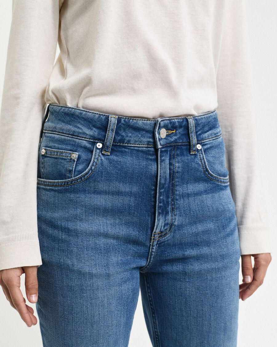 slim fit flared jeans - mid blue archive