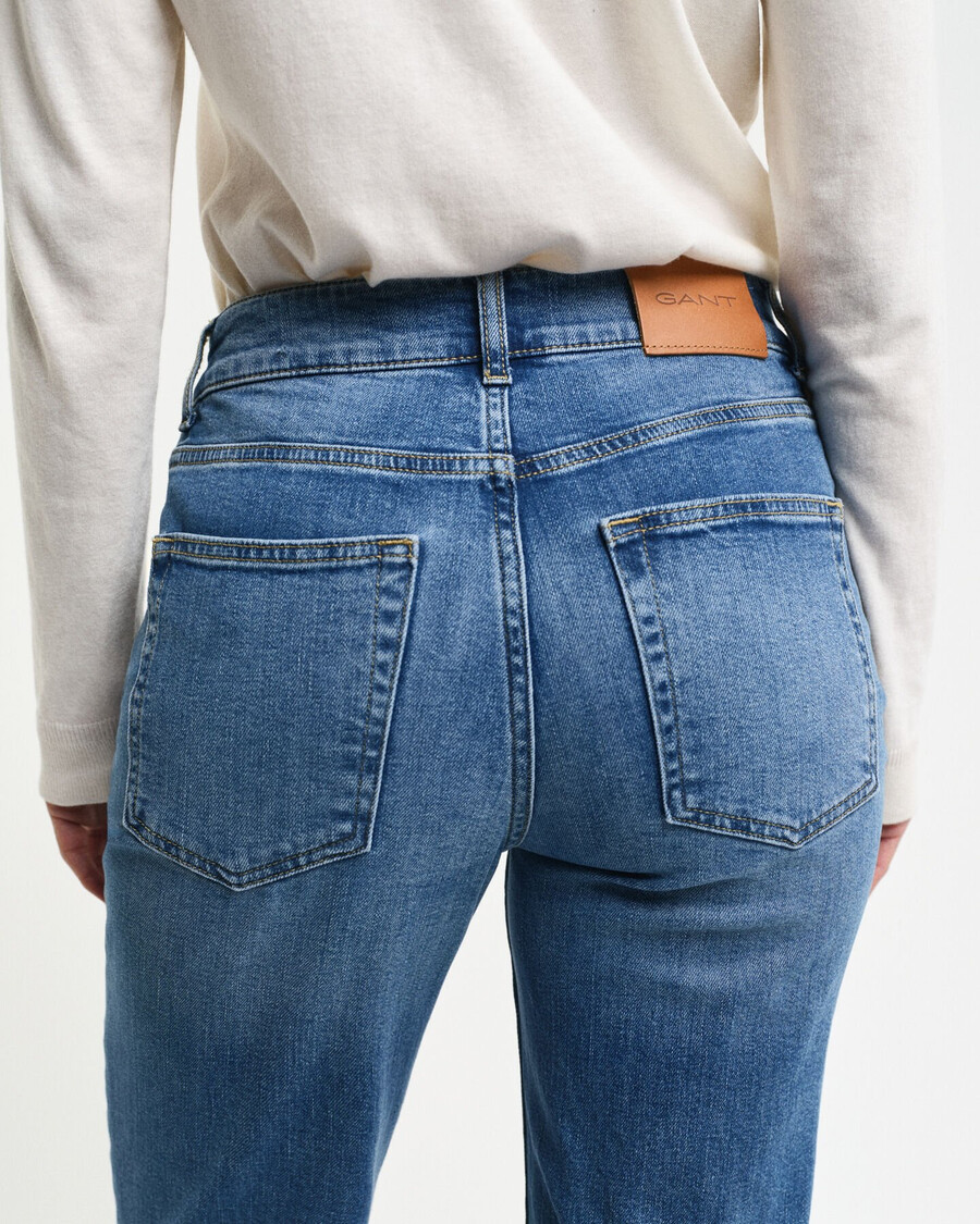 slim fit flared jeans - mid blue archive