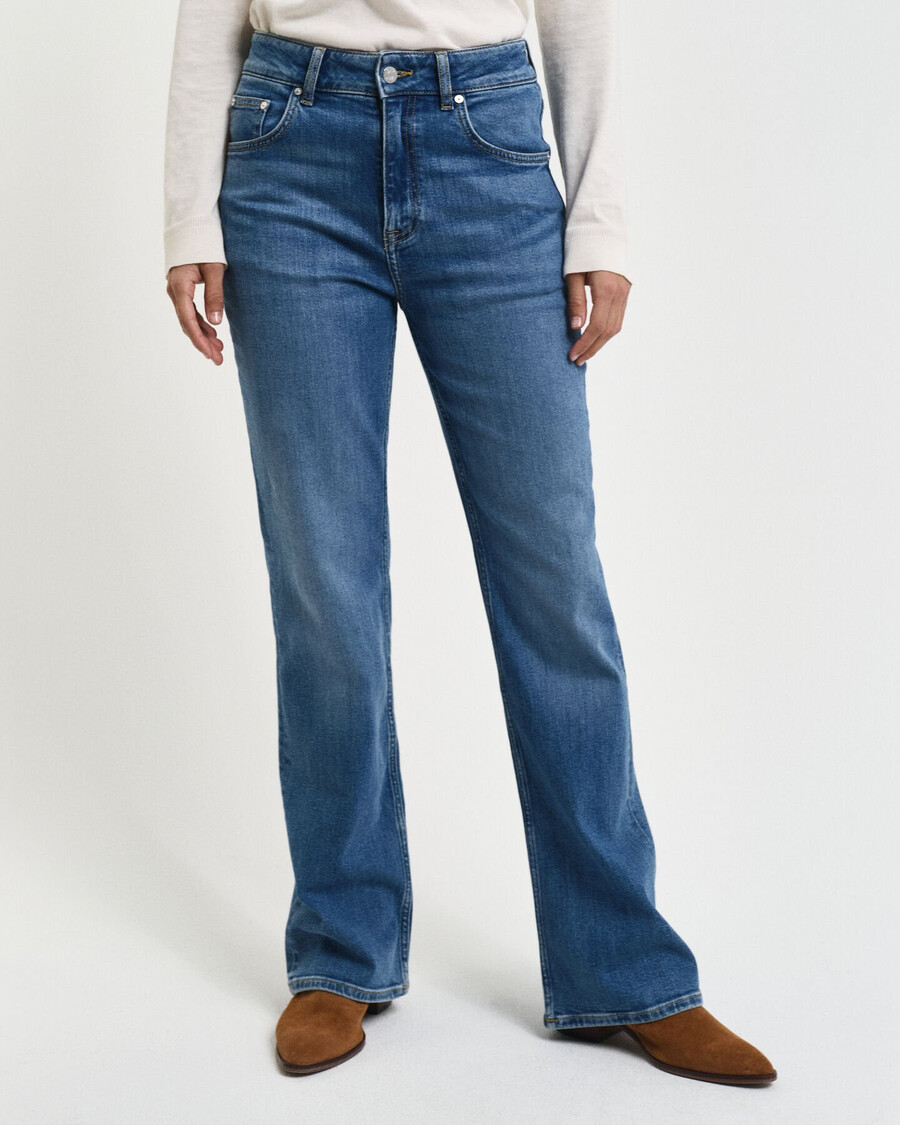 slim fit flared jeans - mid blue archive