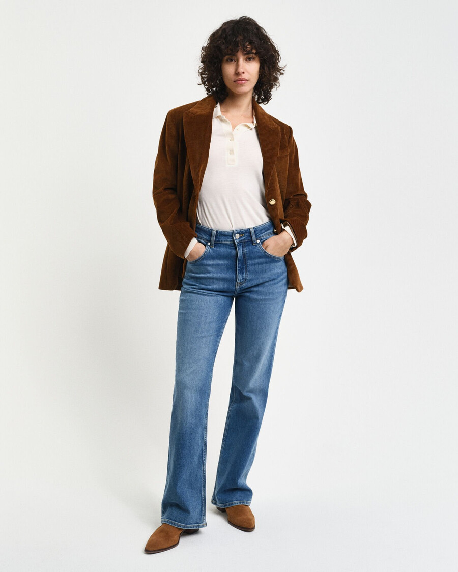 slim fit flared jeans - mid blue archive