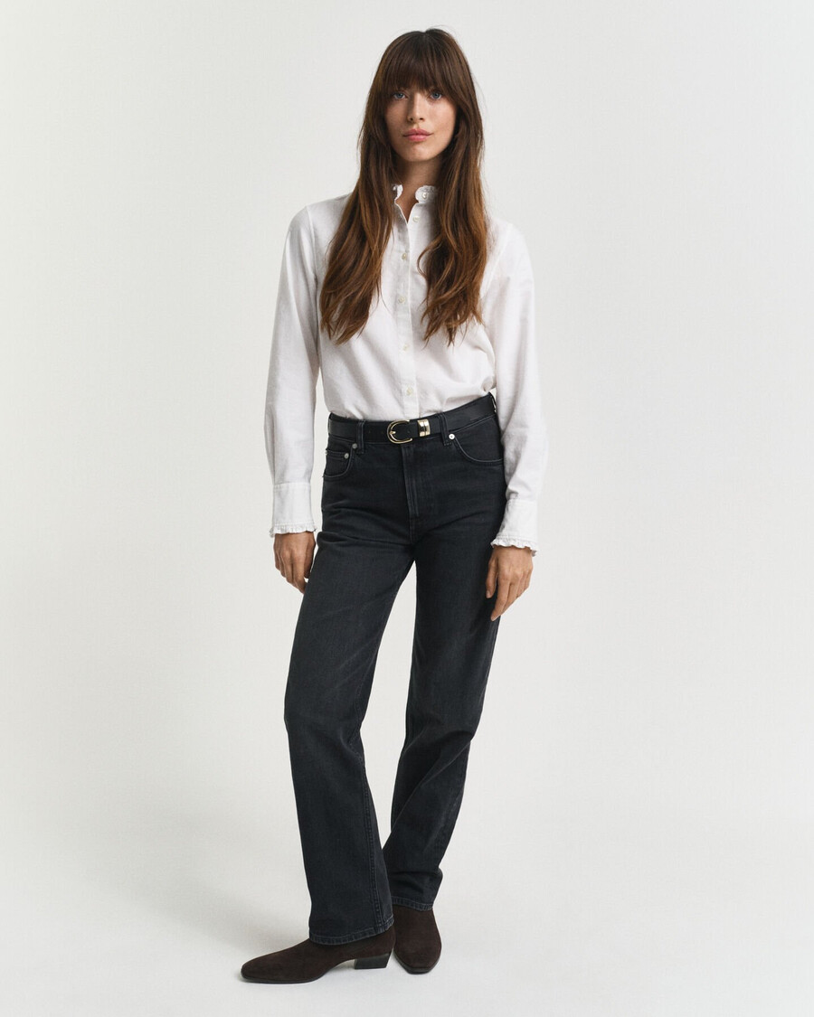 straight leg stretch jeans - black broken in