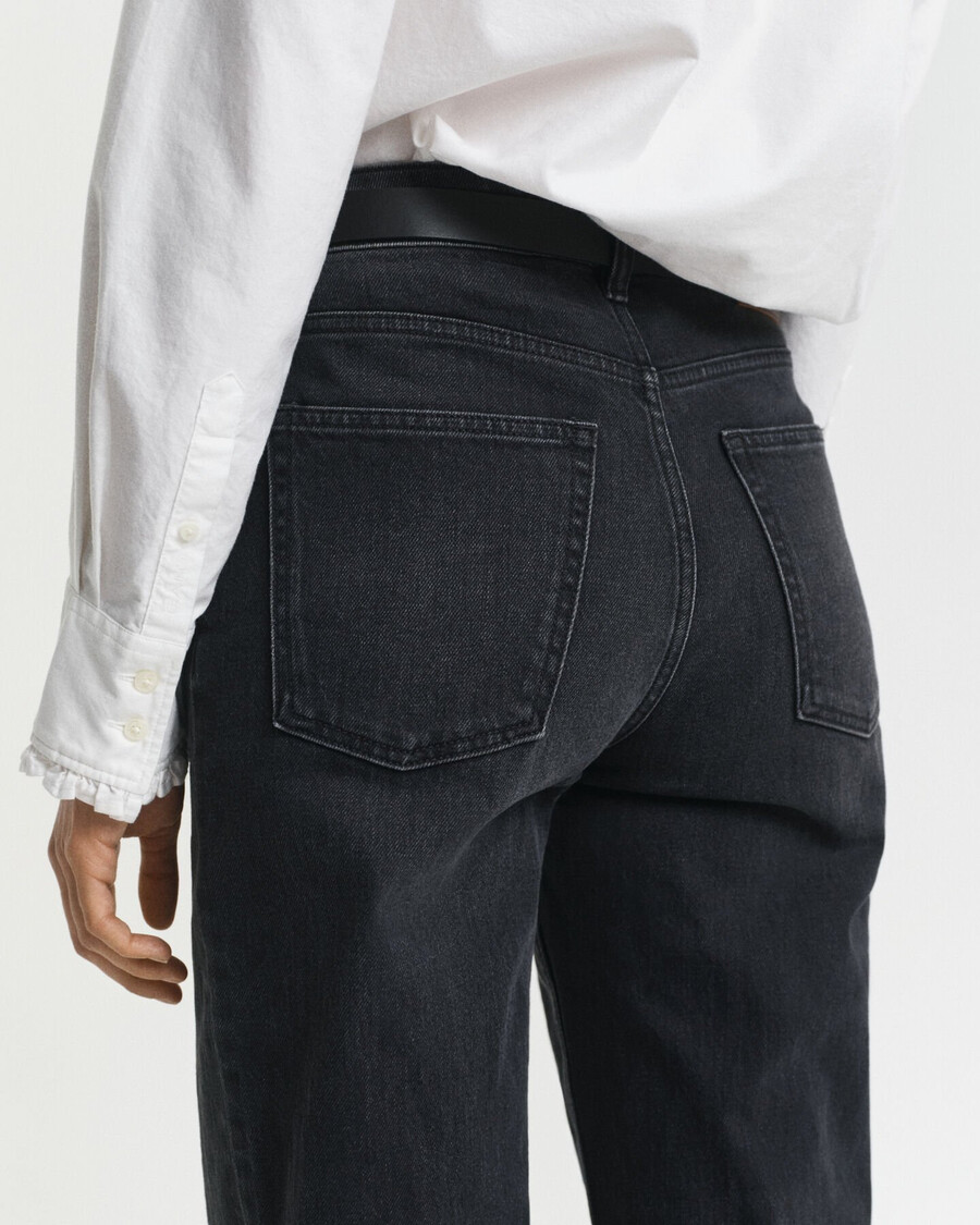 straight leg stretch jeans - black broken in