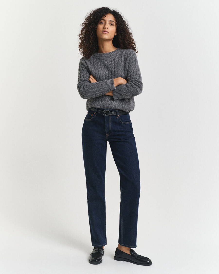 straight leg stretch jeans - dark blue