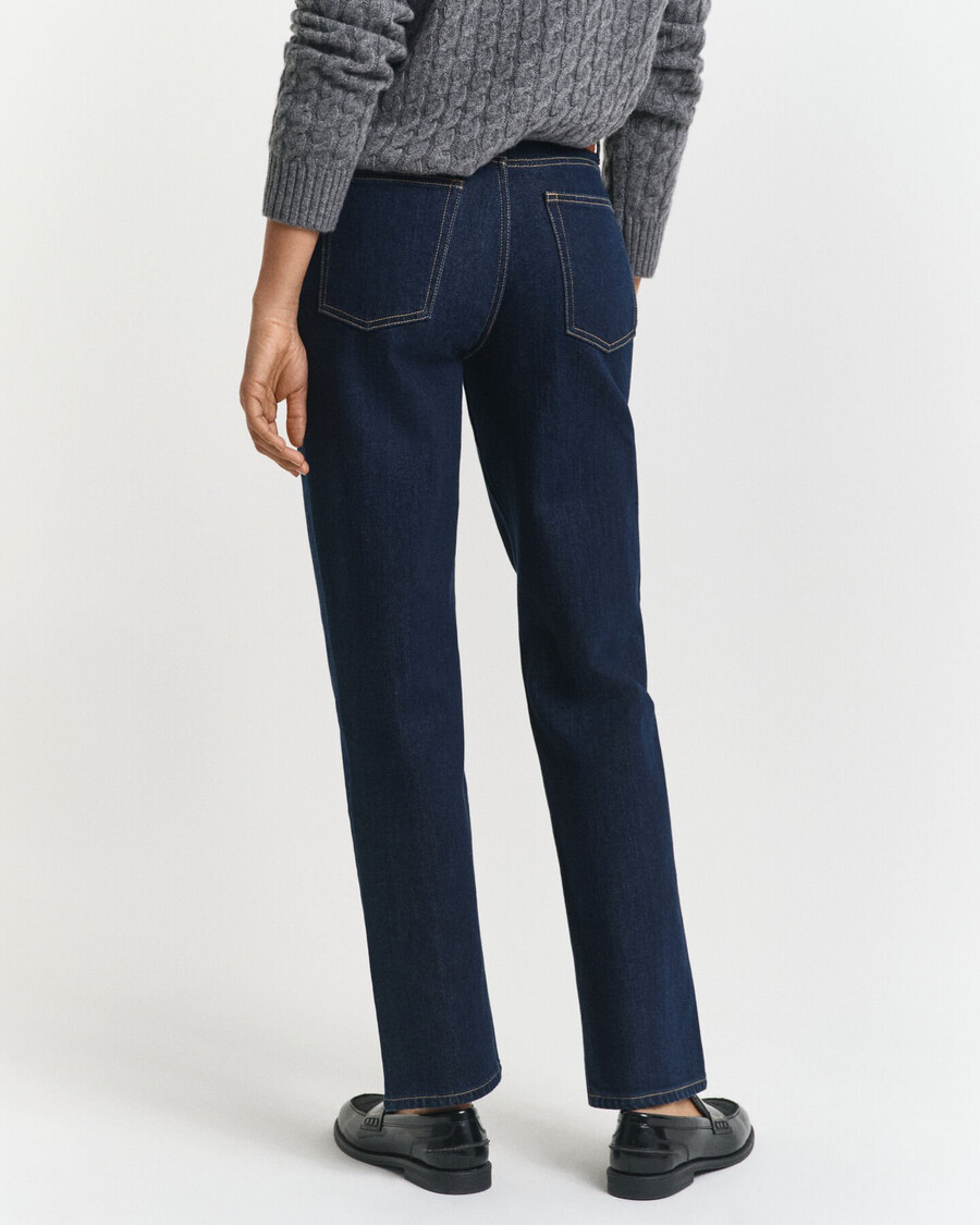 straight leg stretch jeans - dark blue