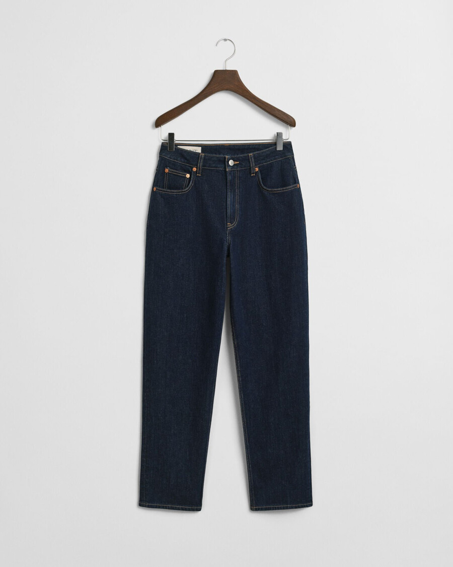 straight leg stretch jeans - dark blue
