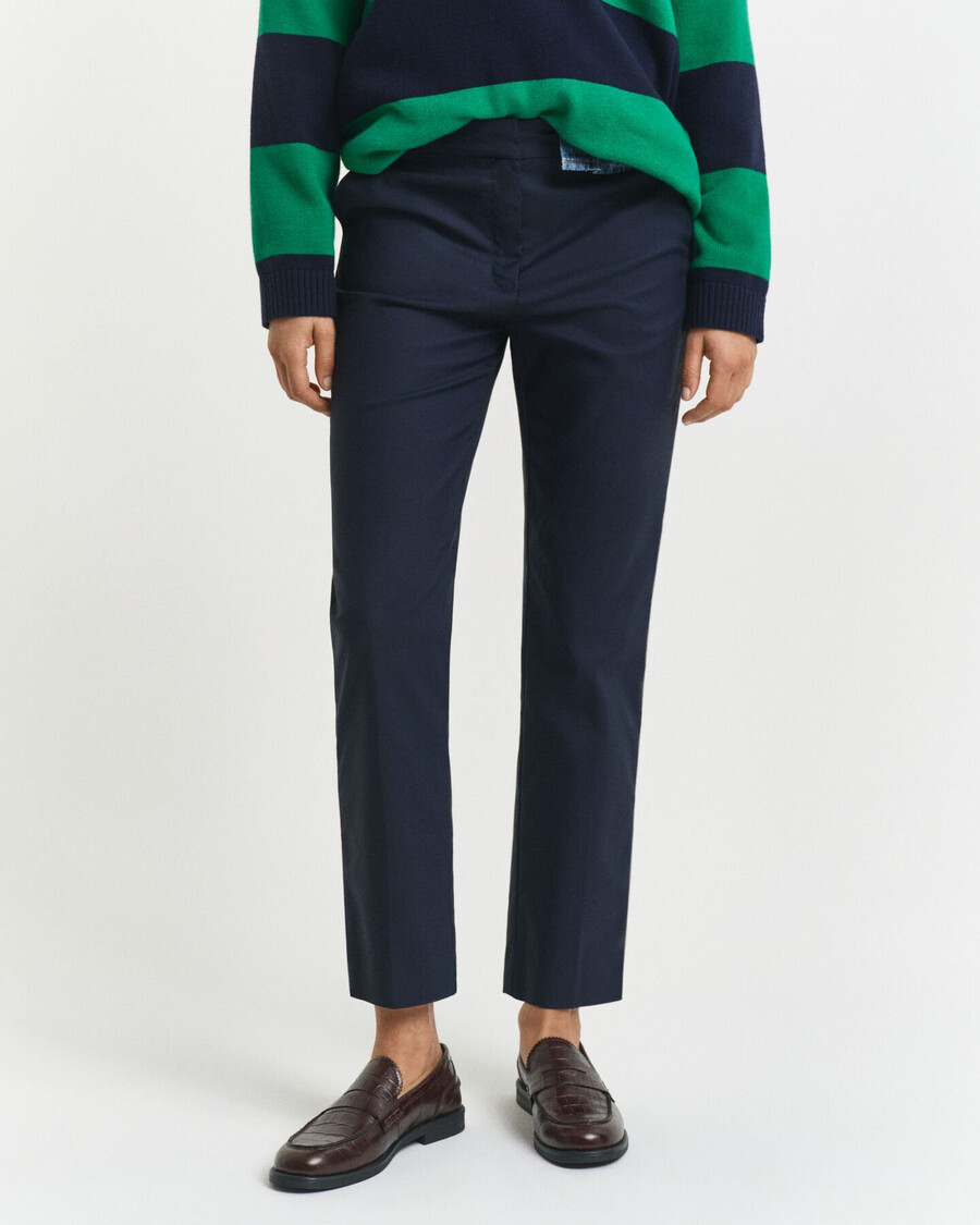 slim cigarette slacks - evening blue
