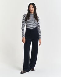 knitted wool pants - evening blue