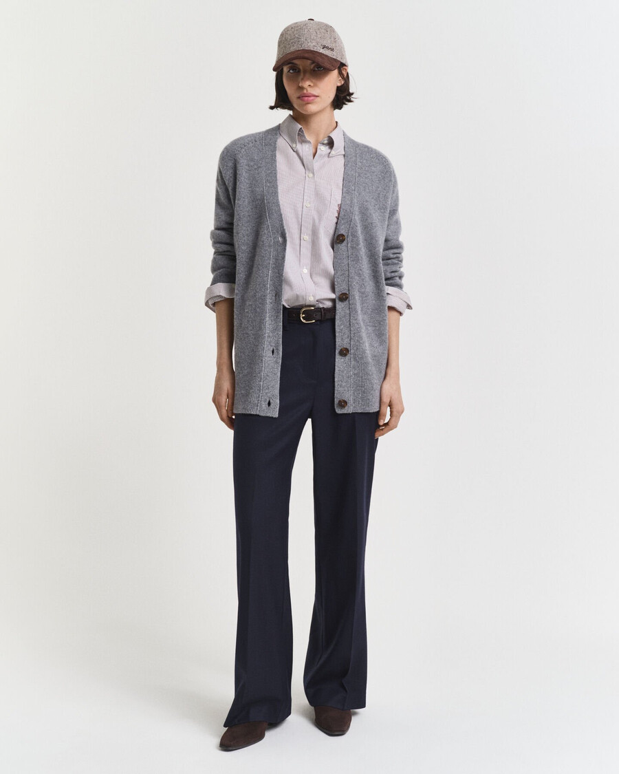 tailored wool blend pants - evening blue
