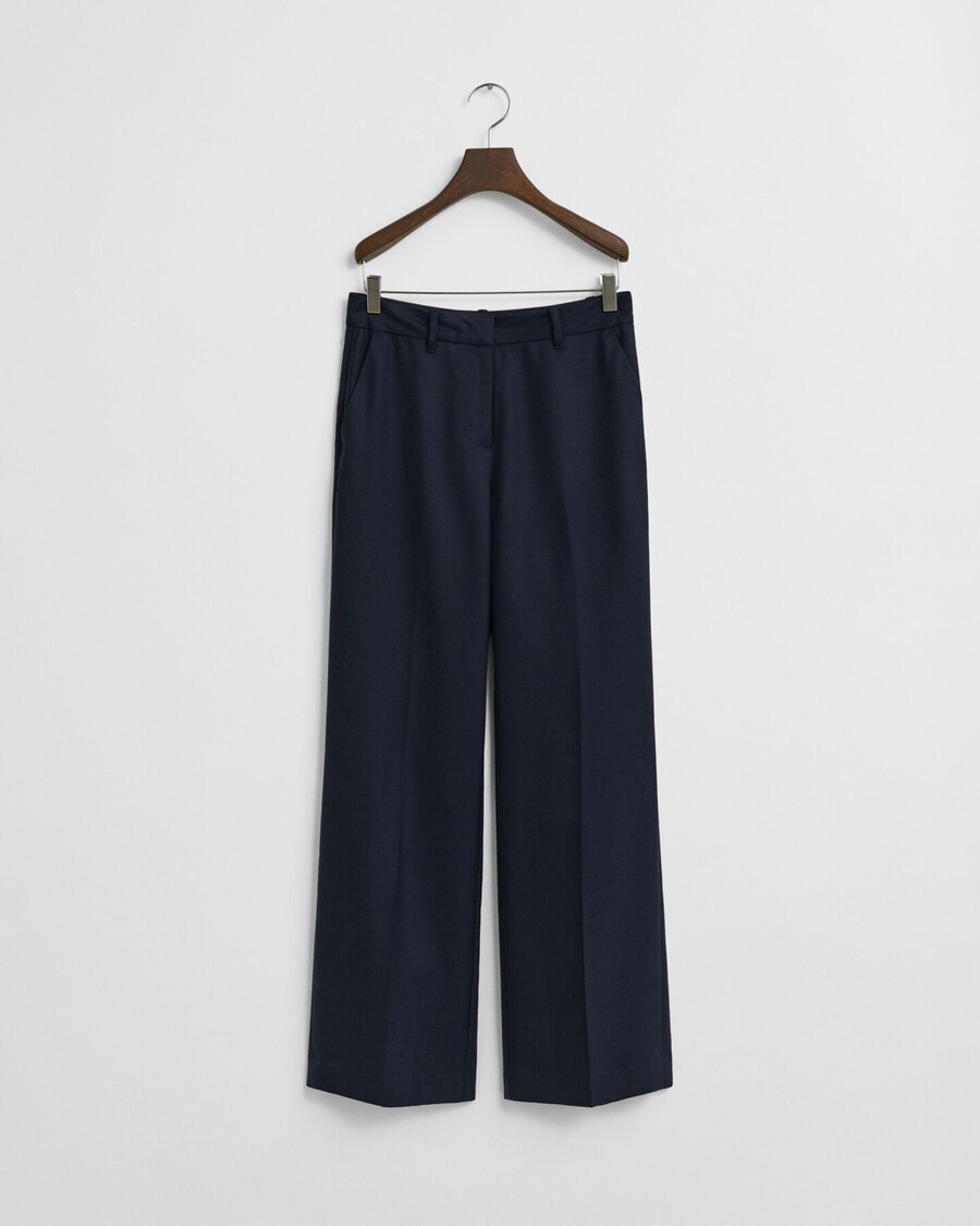 tailored wool blend pants - evening blue