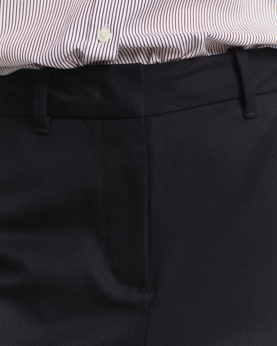 tailored wool blend pants - black