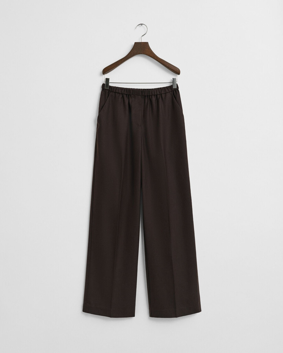 wool blend pullon pants - deep brown